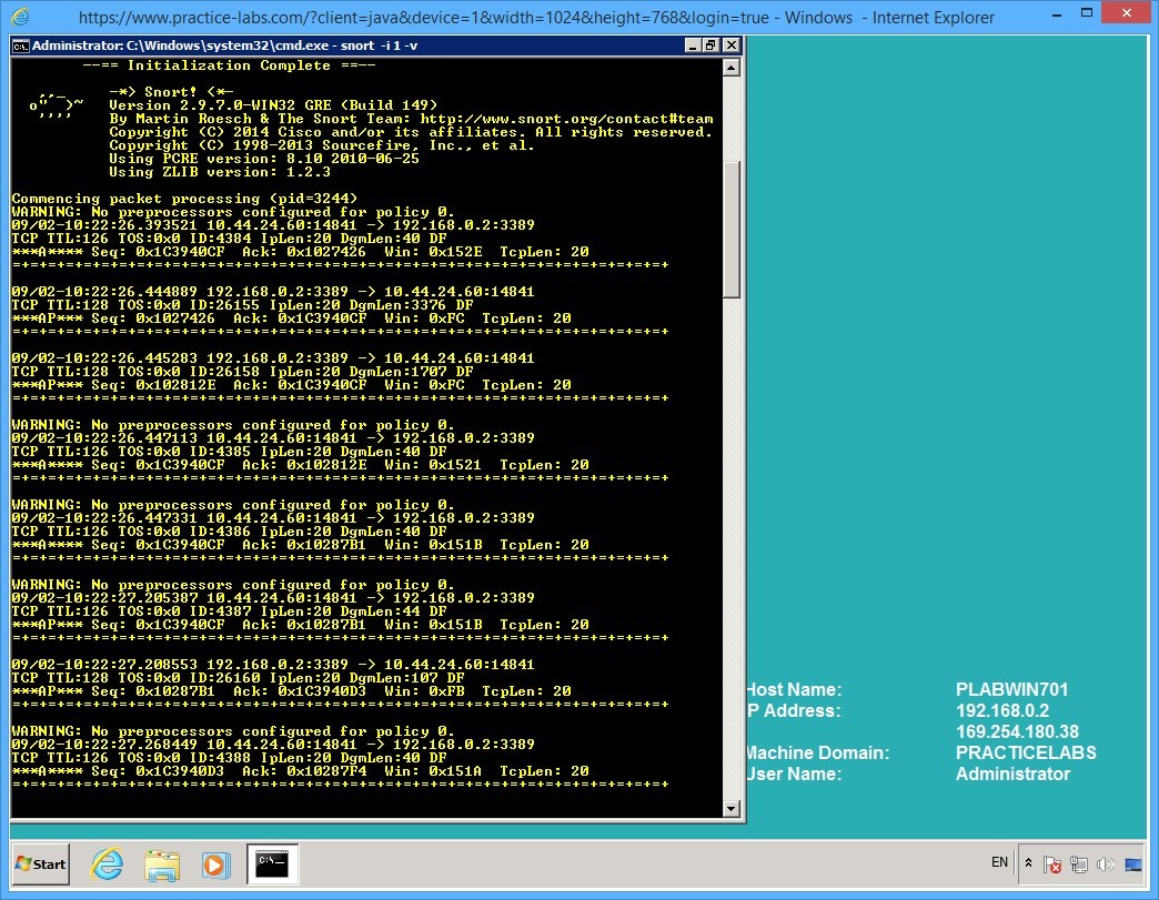 Practice Labs screenshot.